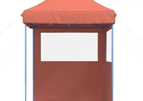 Cort pliabil pentru petreceri cu 2 pereți laterali, cărămiziu - 3/5