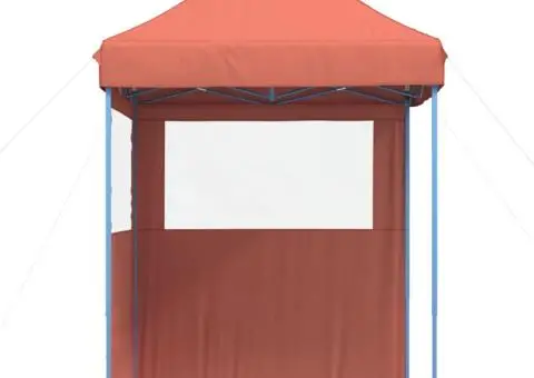 Cort pliabil pentru petreceri cu 2 pereți laterali, cărămiziu - 4/5