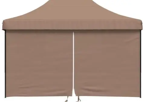 Cort pliabil pentru petreceri cu 4 pereți laterali, maro - 3/5