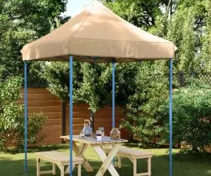 vidaXL Cort de petrecere pliabil Pop-Up, 200x200x306 cm, bej