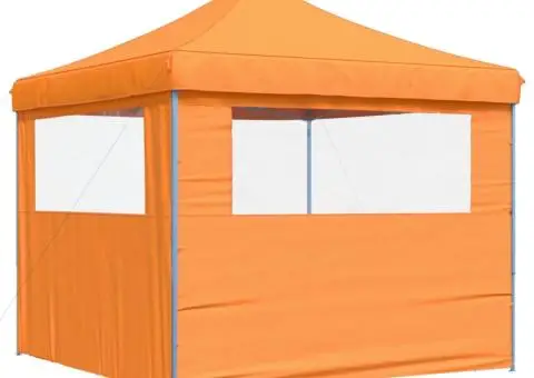 Cort pliabil pentru petreceri cu 2 pereți laterali, portocaliu - 5/5