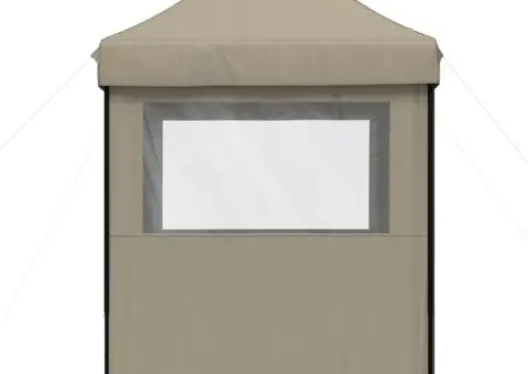 Cort pliabil pentru petreceri cu 4 pereți laterali, gri taupe - 4/5