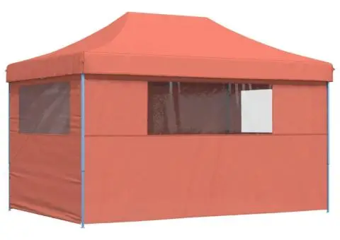 Cort pliabil pentru petreceri cu 4 pereți laterali, cărămiziu - 5/5