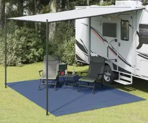 vidaXL Covor pentru cort, albastru, 4x3 m