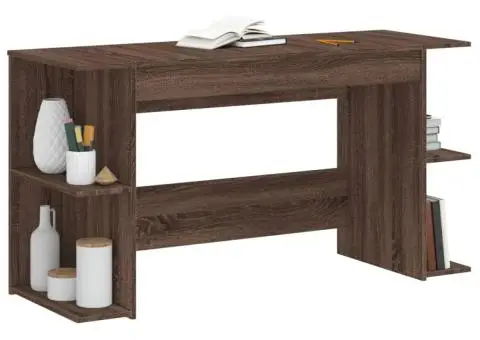 Birou, stejar maro, 140x50x75 cm, lemn prelucrat - 3/5