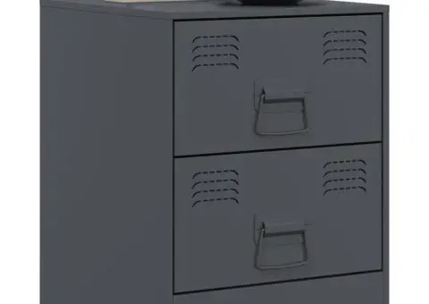 Noptieră, antracit, 34,5x39x44 cm, oțel - 4/5