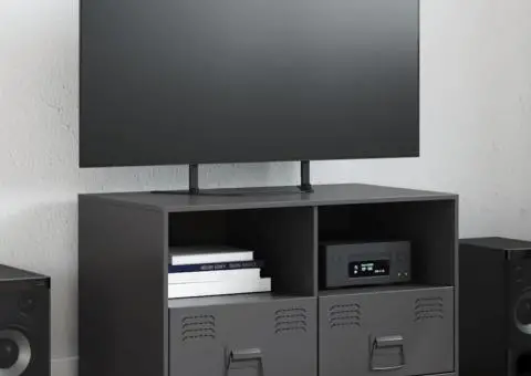 Dulap TV, negru, 67x39x44 cm, oțel - 1/5