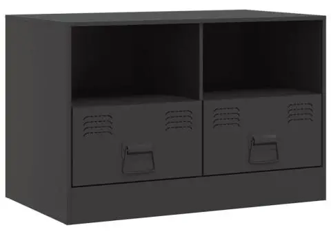 Dulap TV, negru, 67x39x44 cm, oțel - 2/5