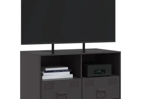 Dulap TV, negru, 67x39x44 cm, oțel - 4/5