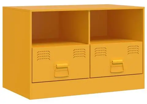 Comodă TV, galben muștar, 67x39x44 cm, oțel - 2/5