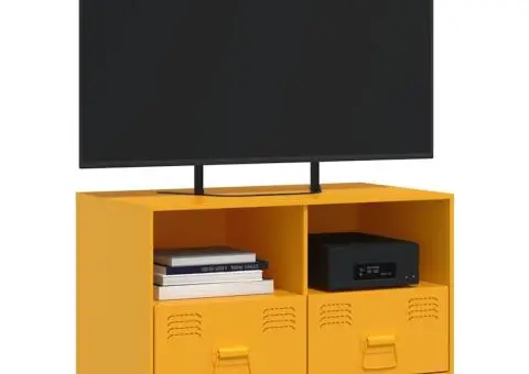 Comodă TV, galben muștar, 67x39x44 cm, oțel - 4/5