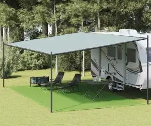 vidaXL Covor pentru cort, verde deschis, 400x600 cm, HDPE
