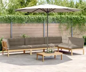 vidaXL Set canapele de grădină cu perne din paleți 5 piese lemn acacia
