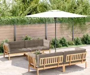 vidaXL Set canapele de grădină cu perne din paleți 5 piese lemn acacia