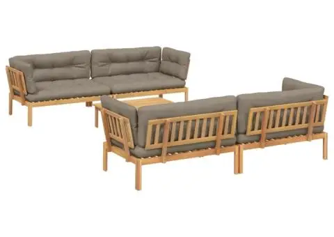 Set canapele de grădină cu perne din paleți 5 piese lemn acacia - 2/5