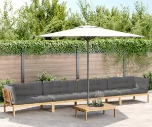 vidaXL Set canapele de grădină cu perne din paleți 5 piese lemn acacia