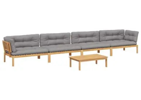 Set canapele de grădină cu perne din paleți 5 piese lemn acacia - 2/5