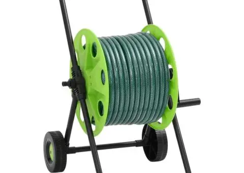 Cărucior tambur pentru furtun, verde, cu furtun PVC de 30 m - 1/5