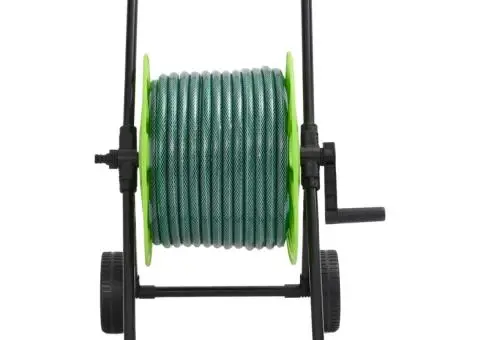 Cărucior tambur pentru furtun, verde, cu furtun PVC de 30 m - 2/5