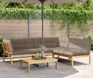 vidaXL Set canapele de grădină cu perne din paleți 4 piese lemn acacia