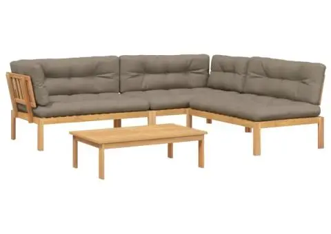 Set canapele de grădină cu perne din paleți 4 piese lemn acacia - 2/5