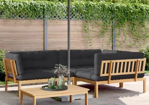 Set canapele de grădină cu perne din paleți 4 piese lemn acacia - 1/5