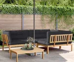 vidaXL Set canapele de grădină cu perne din paleți 4 piese lemn acacia