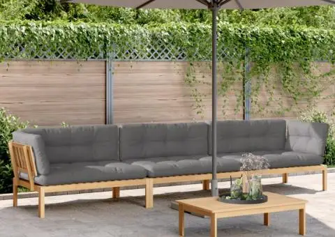 Set canapele de grădină cu perne din paleți 4 piese lemn acacia - 1/5