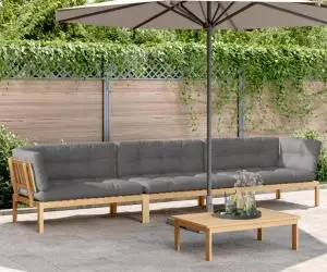 vidaXL Set canapele de grădină cu perne din paleți 4 piese lemn acacia