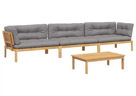 Set canapele de grădină cu perne din paleți 4 piese lemn acacia - 2/5