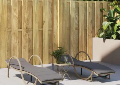 Șezlonguri de plajă cu perne, 2 buc., bej, poliratan - 1/5