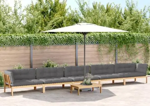 Set canapea grădină din paleți perne 6 piese, lemn masiv acacia - 1/5