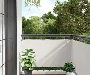 vidaXL Paravan de balcon, alb, 600x120 cm, PVC