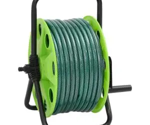 vidaXL Tambur pentru furtun autonom, verde, cu furtun PVC de 50 m