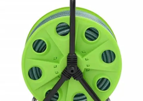 Tambur pentru furtun autonom, verde, cu furtun PVC de 50 m - 3/5