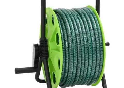 Tambur pentru furtun autonom, verde, cu furtun PVC de 50 m - 4/5