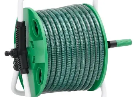 Tambur pentru furtun autonom, verde, cu furtun PVC de 50 m - 1/5