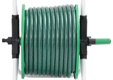 Tambur pentru furtun autonom, verde, cu furtun PVC de 50 m - 2/5