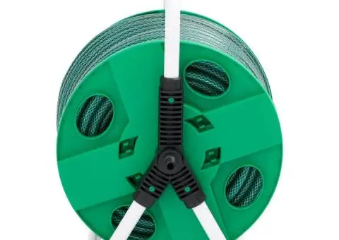 Tambur pentru furtun autonom, verde, cu furtun PVC de 50 m - 3/5