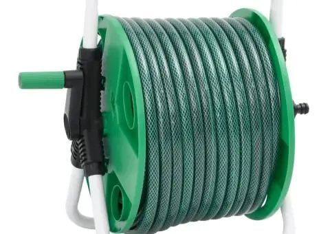 Tambur pentru furtun autonom, verde, cu furtun PVC de 50 m - 4/5