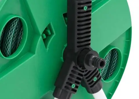 Tambur pentru furtun autonom, verde, cu furtun PVC de 50 m - 5/5