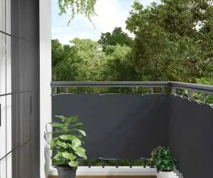 vidaXL Paravan de balcon, antracit, 300x90 cm, PVC
