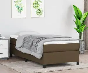 vidaXL Cadru de pat fără saltea, maro închis, 90x200 cm, textil