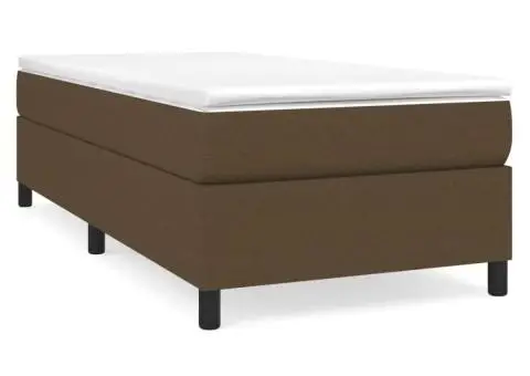 Cadru de pat fără saltea, maro închis, 90x200 cm, textil - 2/5