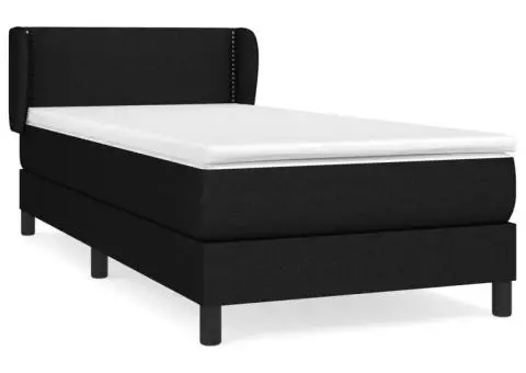 Pat box spring cu saltea, negru, 100x200 cm, textil - 2/5