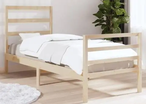 Cadru de pat single, 90x190 cm, lemn masiv de pin - 1/5