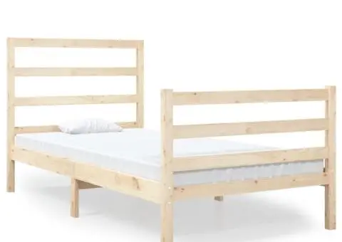 Cadru de pat single, 90x190 cm, lemn masiv de pin - 2/5