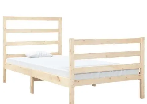 Cadru de pat single, 90x190 cm, lemn masiv de pin - 3/5