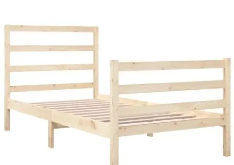 Cadru de pat single, 90x190 cm, lemn masiv de pin - 4/5