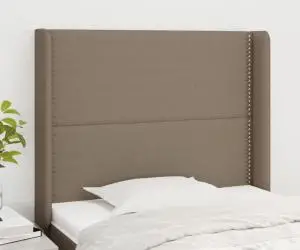 vidaXL Tăblie de pat cu aripioare gri taupe 83x16x118/128 cm textil